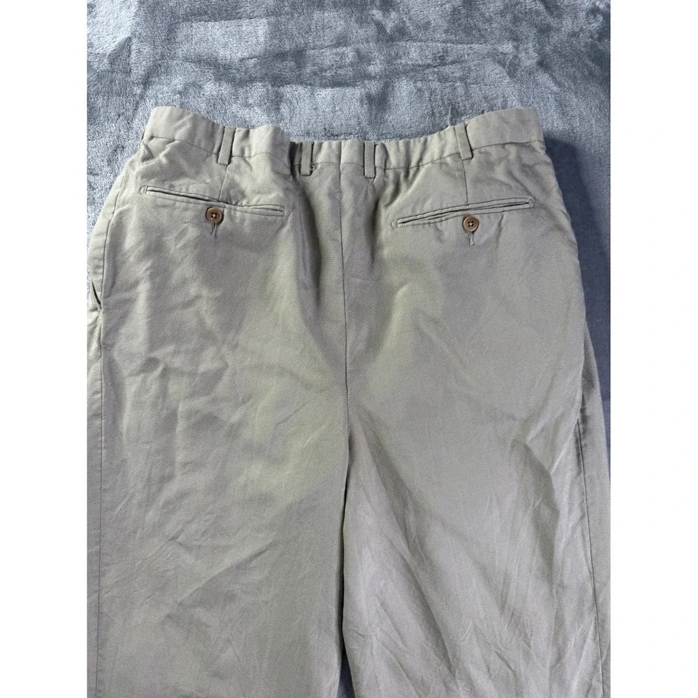 Ermenegildo Zegna Men's Pants Size 38 Tan Button-through Rear Pockets Wool